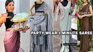 Meesho party wear 1 minute saree haulvery stylish ready to wear saree collectionTry On Review [upl. by Notgnirrab]