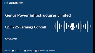 Genus Power Infrastructures Ltd Q1 FY202425 Earnings Conference Call [upl. by Zoie574]