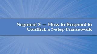 Module 4 Segment 3 How to Respond to Conflict A 3step Framework [upl. by Leffen]