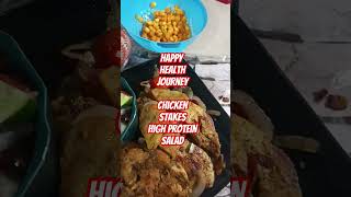 Health journey dinner  chicken stakes high protein salad [upl. by Sacul]