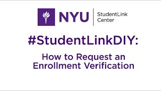 Obtaining an Enrollment Verification  StudentLinkDIY [upl. by Brower787]