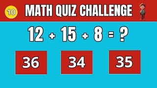 Fun Math Quiz Challenge Addition Subtraction amp More Ages 712 🔢 [upl. by Shirah]