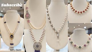 Water Fresh White Pearl Necklace Haram Choker Brooch Design Mala with Earrings [upl. by Sylado406]