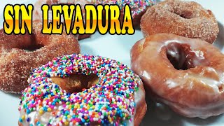 🍩🍩COMO HACER DONAS SIN LEVADURA  DONAS CON ROYAL  SIN HORNO FRITAS Y ESPONJOSAS✅😍 [upl. by Akenor]