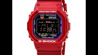 Casio GWX5600C4 Mens GShock GLIDE Tough Solar Red Plastic Strap Digital Watch Review Video [upl. by Gaskin]