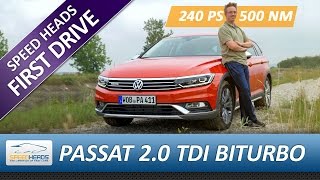 VW Passat Alltrack 20 BiTDI B8 Test 240 PS  Fahrbericht  Review German  English Subtitles [upl. by Lekram]