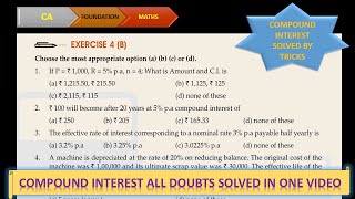 CA FOUNDDATION MATHS TIME VALUE OF MONEY COUNPOUND INTEREST 4b full soved by tricks and concepts [upl. by Riedel]