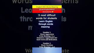 words meaning  learn English  English language  words sentence [upl. by Ellehc]