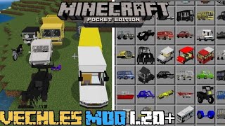 Vechles Mod For Minecraft PE 120  Simple Vechles Addon For MCPE🔥🔥 [upl. by Daphne732]