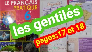 les gentilésfrançais pratique 6ème année primaire pages17 et18 [upl. by Ellener879]