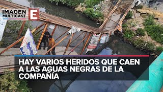 Edomex Colapsa puente peatonal en los límites de Chimalhuacán y Neza [upl. by Yeta]