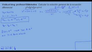 EDO lineales de cualquier orden NO homogéneas ejercicio 01a principio de superposición [upl. by Simson117]