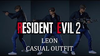 RESIDENT EVIL 2 LEON CASUAL  ANIMATIONS amp ROTATION [upl. by Platto]