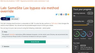 Web Security Academy  CSRF  9  Samesite Lax Bypass Via Method Override [upl. by Giusto]