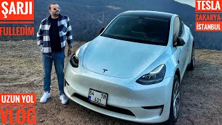 TESLA’NIN DEPOYU \u00100 DOLDURUP YOLA ÇIKTIM  KAÇ KM GİTTİ  SAKARYAİSTANBUL VLOG  KIŞIN TÜKETİM [upl. by Reeve45]