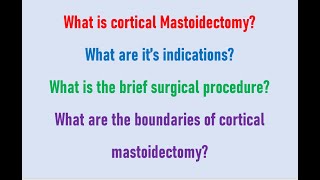 Cortical mastoidectomy  definition Indications steps of surgery Dr Krishna Koirala entdoctor [upl. by Acinat49]