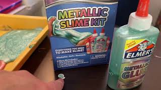 Review Elmers Metallic Slime Kit Encourage Your Kids to Play With Glue [upl. by Frum]