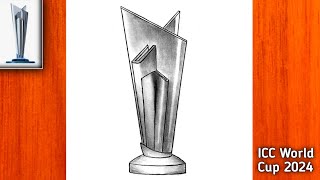 T20 world cup 2024 trophy drawing  How to draw t20 world cup 2024 trophy  T20 world cup 2024 [upl. by Mateo]