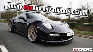 THIS SAVAGE 850BHP ES700 992 TURBO WITH TITANIUM EXHAUST IS LETHAL porsche esmotoruk porsche911 [upl. by Herrle]