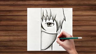 Easy anime drawing  How to draw anime boy  Easy drawing for beginners [upl. by Sibella]