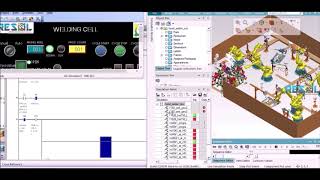 Tecnomatix  Process Simulate Virtual Commissioning with Mitsubishi PLC [upl. by Lauber806]