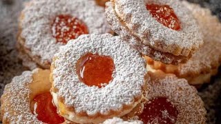 ب 4 مكونات فقط حضري اطيب بيتي فور Petit Four Cookies with Jam [upl. by Ysus]