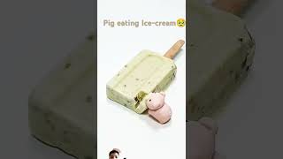 A pig eating ice Cream 🍦🍨 stopmotion animation cute pig funny toys🤣 [upl. by Emse399]