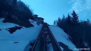 Funicular ascent amp descent at Bourg Saint Maurice Les Arcs [upl. by Mizuki]