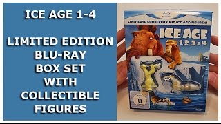 ICE AGE 1  2  3  4  LIMITED BLURAY BOX SET WITH COLLECTIBLE FIGURES UNBOXING [upl. by Akahc]