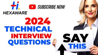 Hexaware Technical interview questions and answers [upl. by Yvor]