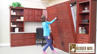 How to Open a Vertical Wood Murphy Bed from the Bedder Way Company [upl. by Hitoshi]