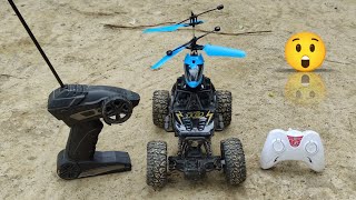 Rc radio control helicopter 🚁 and rc monster truck offroding 💥 [upl. by Hobie]