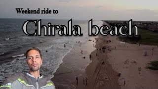 Weekend ride to  CHIRALA BEACH  solo ride  beautiful drone shots of beach 🏖️  Hindi Motovlogs [upl. by Shiff135]