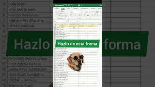 😱Transformar nombres en Excel exceltips exceltutorial excel consejos trucos tutorial tips [upl. by Hgeilyak999]