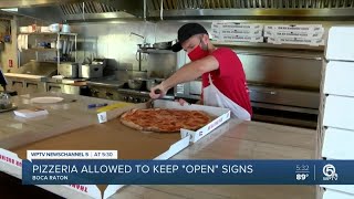 Boca Raton pizzeria allowed to keep were open signs after city asked for removal [upl. by Kieffer]