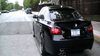 BMW E60 545i Magnaflow exhaust rev and take off [upl. by Kernan]