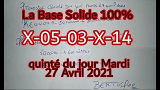 pronostic PMU 100 quinté du jour Mardi 27 Avril 2021 [upl. by Nossah]