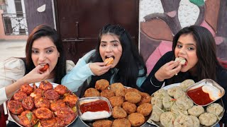 Paneer Momos Chilli Momos and Kurkure Momos Eating Challenge Momos Challenge  Food Challenge [upl. by Nairadas]