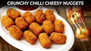 Cheesy Chilli Nuggets  Easy Spicy Crunchy Starter Recipe  CookingShooking [upl. by Buonomo469]