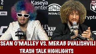 Sean OMalley vs Merab Dvalishvili Trash Talk Highlights UFC 306 [upl. by Eyllom288]