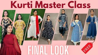 Kurti Master Class Final Look Free session darpanboutique kurtimasterclass [upl. by Katherin515]