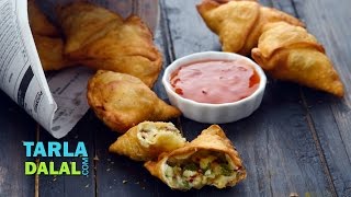 Cheese and Spring Onion Samosa by Tarla Dalal [upl. by Vigen]