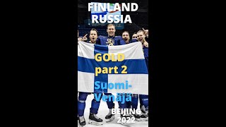 Suomi  Venäjä Jääkiekko Beijing 2022 ICE HOCKEY FinlandRussia PART 2 With TEXTS [upl. by Nolan829]