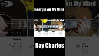 Georgia on My Mind Ray Charles Guitar Chords Shorts [upl. by Abagael]