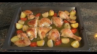 Pollo al horno con limón  Cocina mediterránea [upl. by Sasnett503]