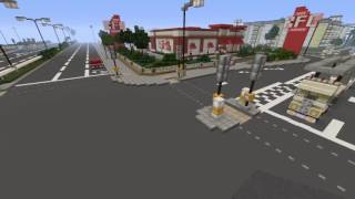 MINECRAFT  REALISTIC ROADS  T JUNCTION WITH TRAFFIC LIGHTS [upl. by Hogle]