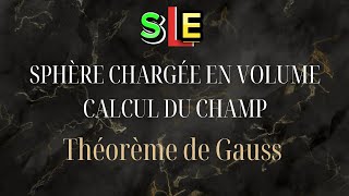 SPHÈRE CHARGÉE EN VOLUME Calcul du Champ électrostatique Théorème de Gauss [upl. by Htnicayh]