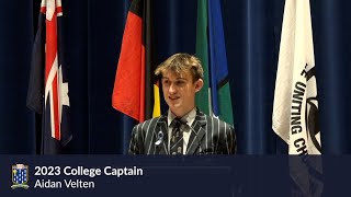 St Leonards College – 2023 College Captain Speech – Aidan Velten [upl. by Eiraminot]