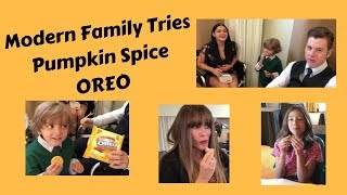 Modern Family Cast amp Crew Tries Pumpkin Spice Oreos [upl. by Rukna]