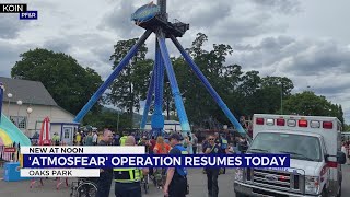 Oaks Park reopens AtmosFEAR ride after malfunction trapped passengers midair [upl. by Ahselrak]